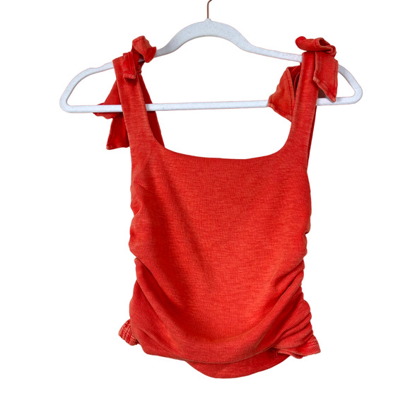 Free People Guava Berry Boulevard Cotton Crop Top NWT Size Small - Picture 2 of 7